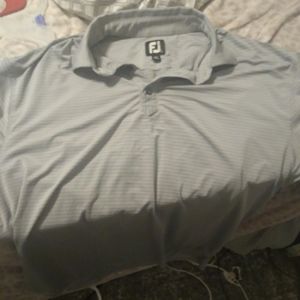Large footjoy gray dri fit golf polo